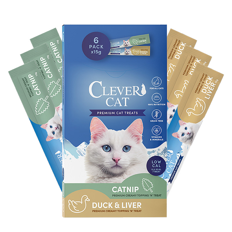 Clever Cat Creamy Cat 6-pack Catnip/Duck & Liver - Bilde 3